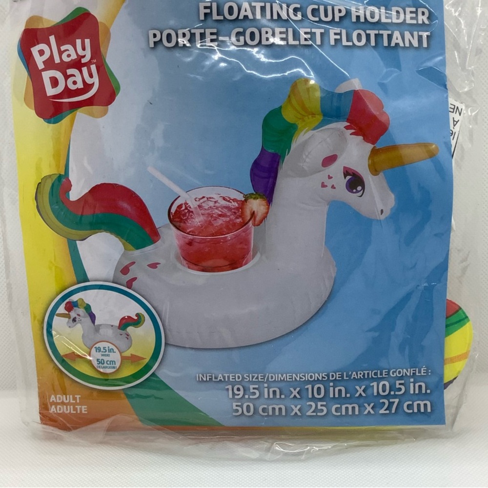 NIP Unicorn Drink Floatie pool drink holder by Play Day